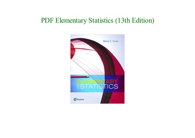 Elementary Statistics Mario Triola Pdf